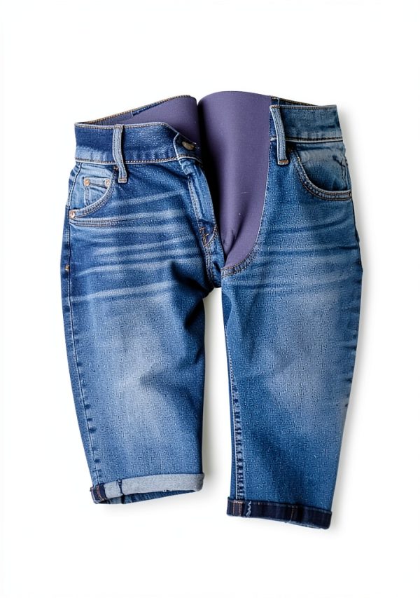 HATCH Crop Maternity Denim Jeans, Low Rise, Slight Flared Crop Hem, Under The Belly Design for Pregnancy & Beyond, 26" Inseam-1