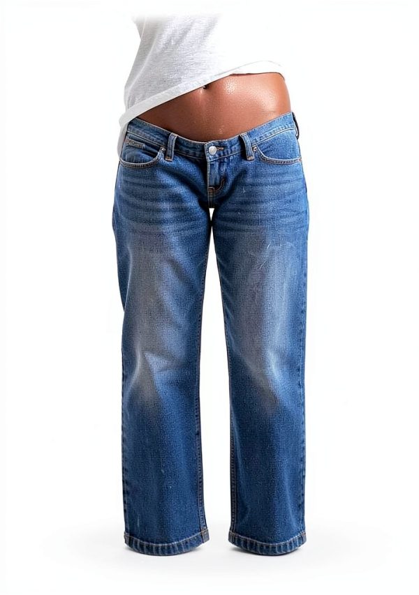 HATCH Crop Maternity Denim Jeans, Low Rise, Slight Flared Crop Hem, Under The Belly Design for Pregnancy & Beyond, 26" Inseam-4