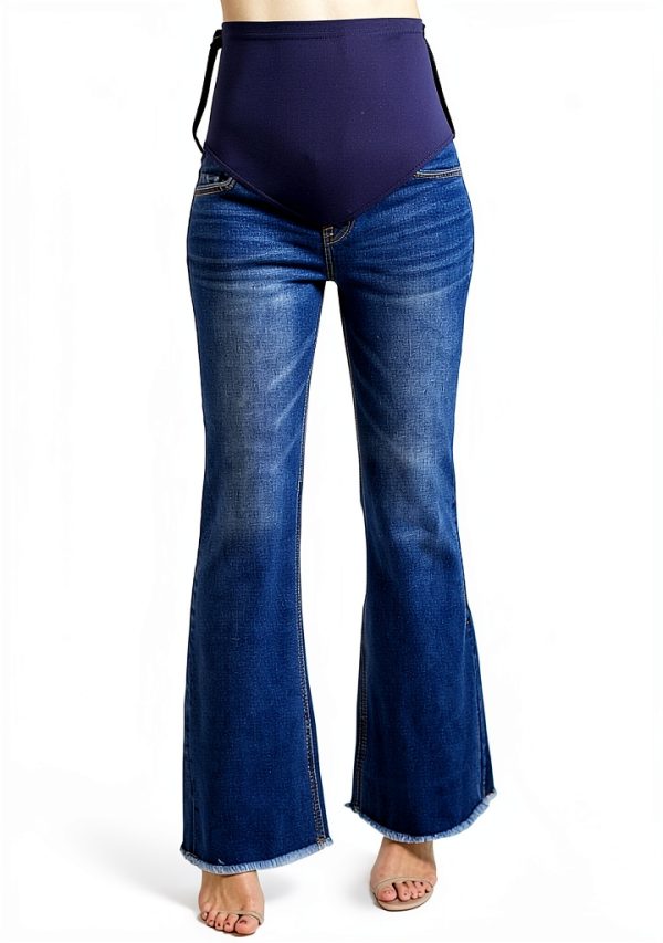 BLENCOT Maternity Jeans for Women Over Belly Pregnancy Pants Comfy-2