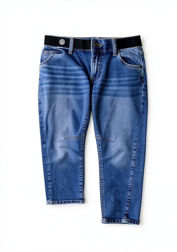 OVRUNS Women's Maternity Baggy Jeans Stretch Barrel Jeans Side Panel Loose Pregnancy Denim Pants with Pockets-3